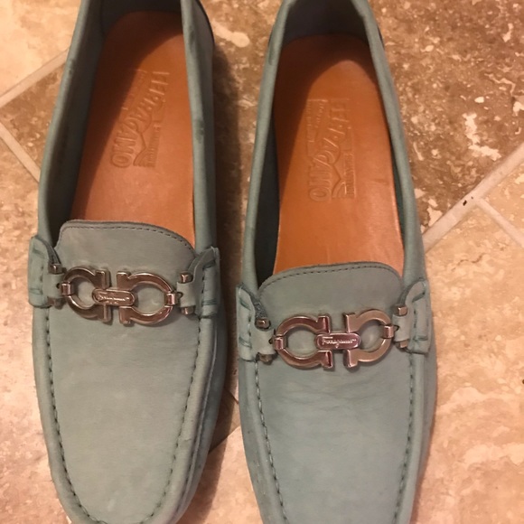 Salvatore Ferragamo aqua blue loafers 7A - Picture 2 of 6